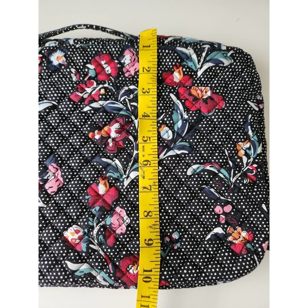 Vera‎ Bradley Womens Perennials Noir Dot Laptop Organizer Bag Floral Black Red